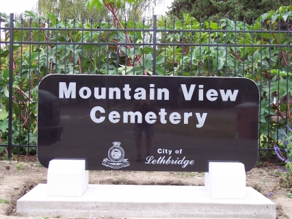 Mountain View Cemetery Sign